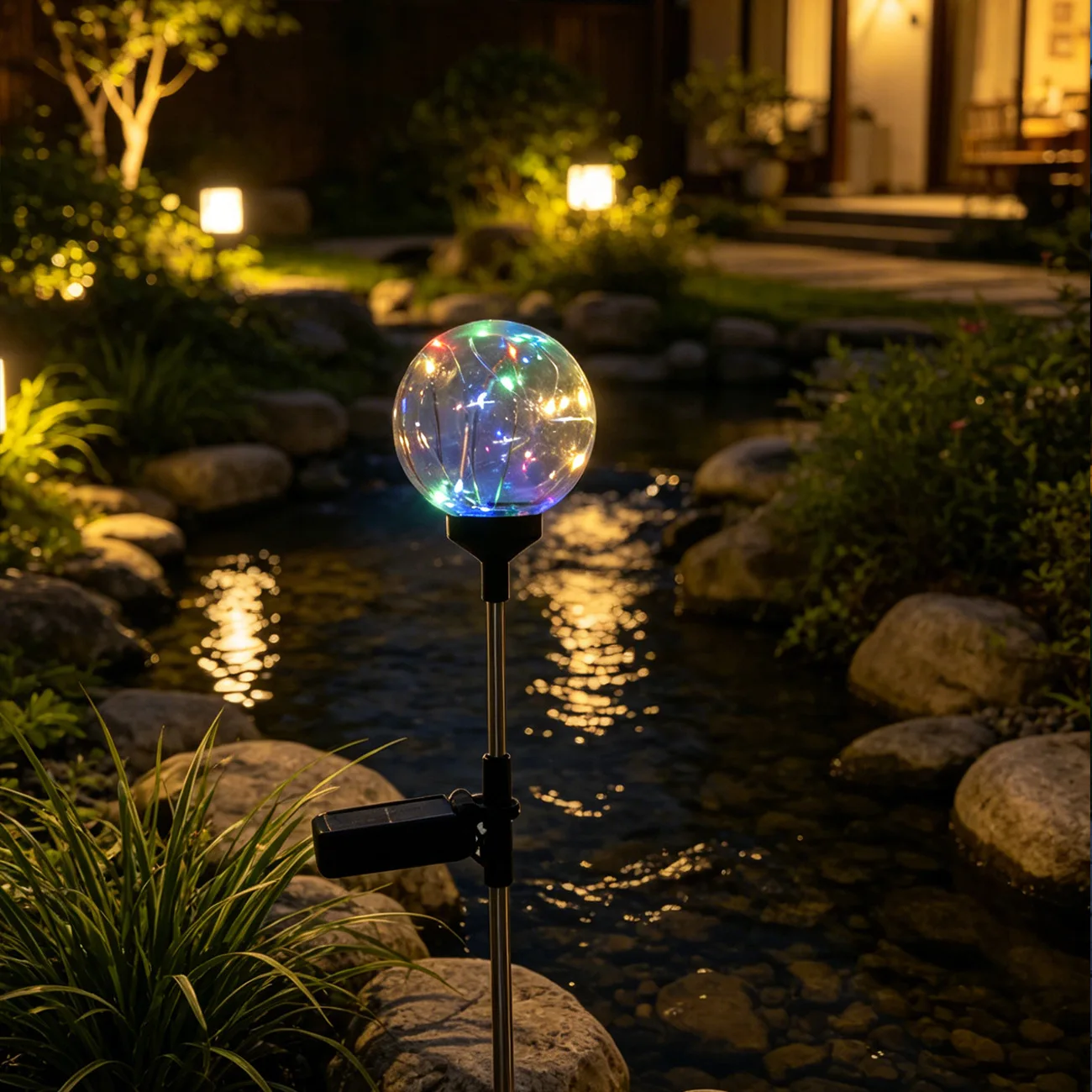Horticulture Creative Crack Ball Ground Plug Light Courtyard Path Decoration Outdoor Solar Light Villa Landscape Night Light