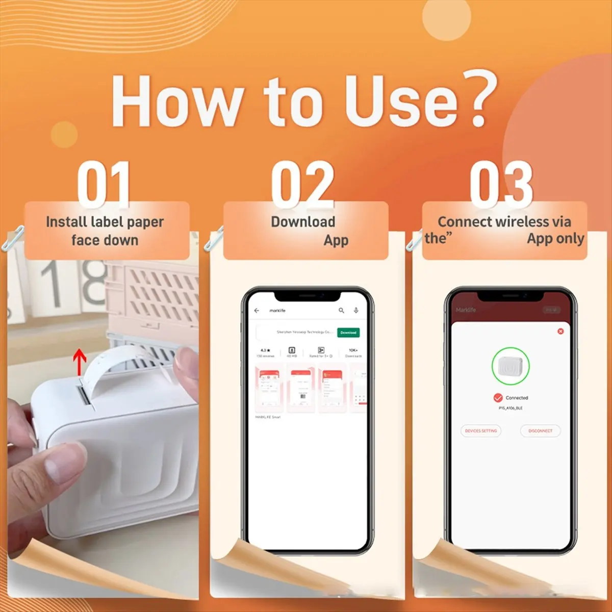 

Learned — термопринтер Bluetooth, мини-карманный аппарат для изготовления этикеток, совместимый с IOS/Android для домашнего офиса, чернила не требуется