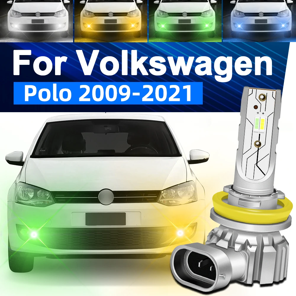 

LED Fog Light For Volkswagen VW Polo 5 6 2009-2021 2010 2011 2012 2013 2014 2015 2016 2017 Fog Lamp Bulb Dual Color White Yellow