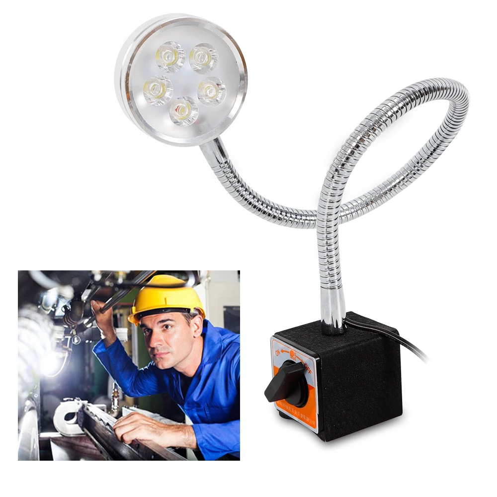 Industrial CNC Machine Gooseneck Flexible Light LED Working Lamp Magnetic Base