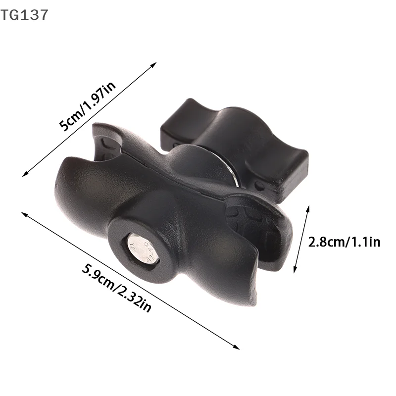 سبائك الألومنيوم الأسود مقبس مزدوج الذراع الكرة حامل الرأس جبل المشبك 5.5 سنتيمتر للدراجات النارية كاميرا تمديد الذراع #1