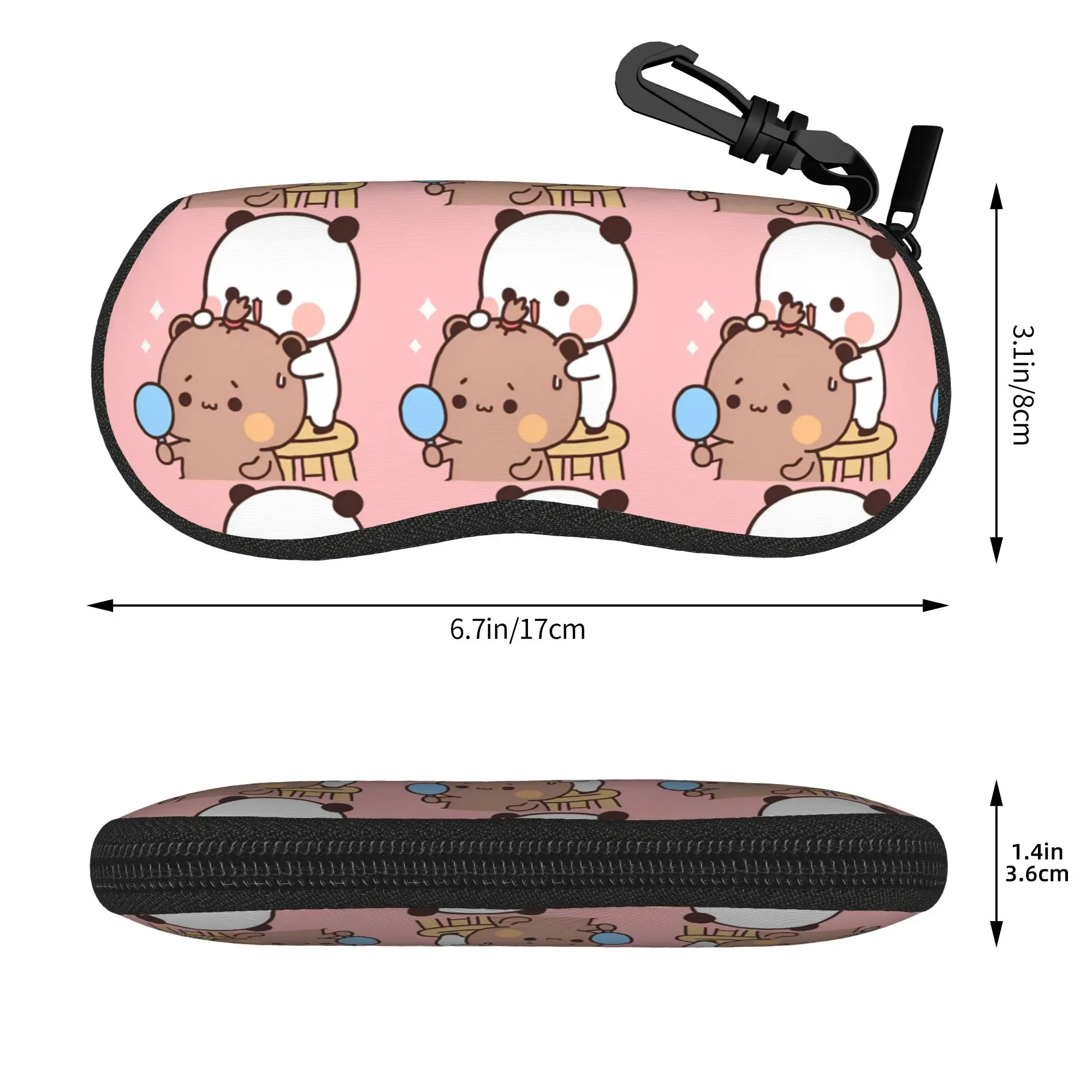 Cute Cartoon Bubu Dudu Glasses Case  Sunglasses Pouch Convenient Vintage Eyewear Storage Key Chain Unisex Eyeglass Protector - view 3