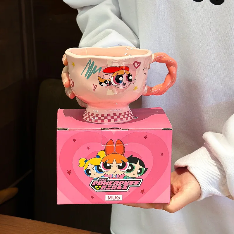 Kawaii The Powerpuff Girls 360Ml Cartoon Ceramic Mug Women Anime Girly Heart Cute Couple Water Cup Milk Cup Girls Gift - Image 5