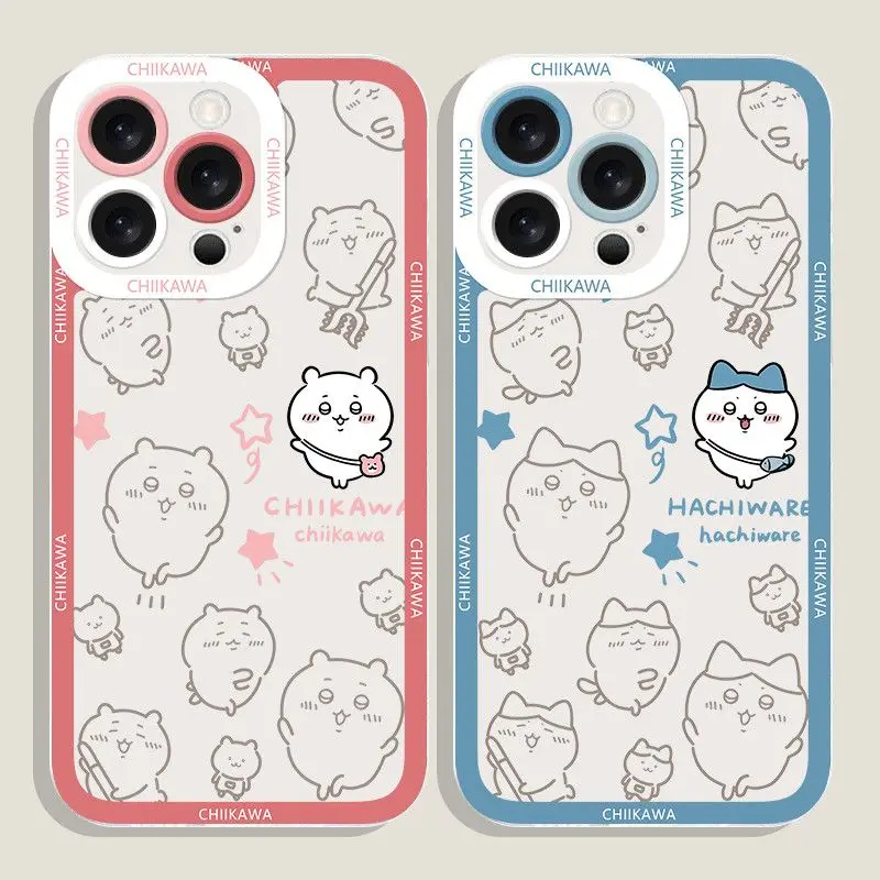 Funda de teléfono de pareja de Anime Chikawa para Apple IPhone 15 14 13 12 11 Pro Max Mini XR XS 7 8 Plus, dibujos animados