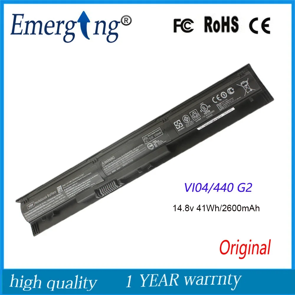 

14.8V 41Wh Original Laptop Battery for HP VI04 440 G2 HSTNN-LB6K TPN-Q144 TPN-Q140 Envy 14 15 Pavilion 15 17 HSTNN-DB6I