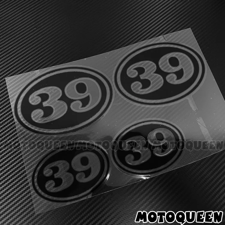 4X Custom Cafe Racer Number Vintage Motorcycle Decal Oval Fuel Tank Side Cover Helmet Stickers For Kawasaki Vespa Ducati Aprilia