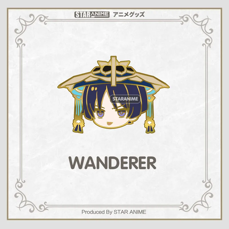 Anime Peripheral Genshin Impact Wanderer Kaveh Ningguang Nilou Cute Q Version Metal Badge Brooch Pins Toy Souvenir Gift