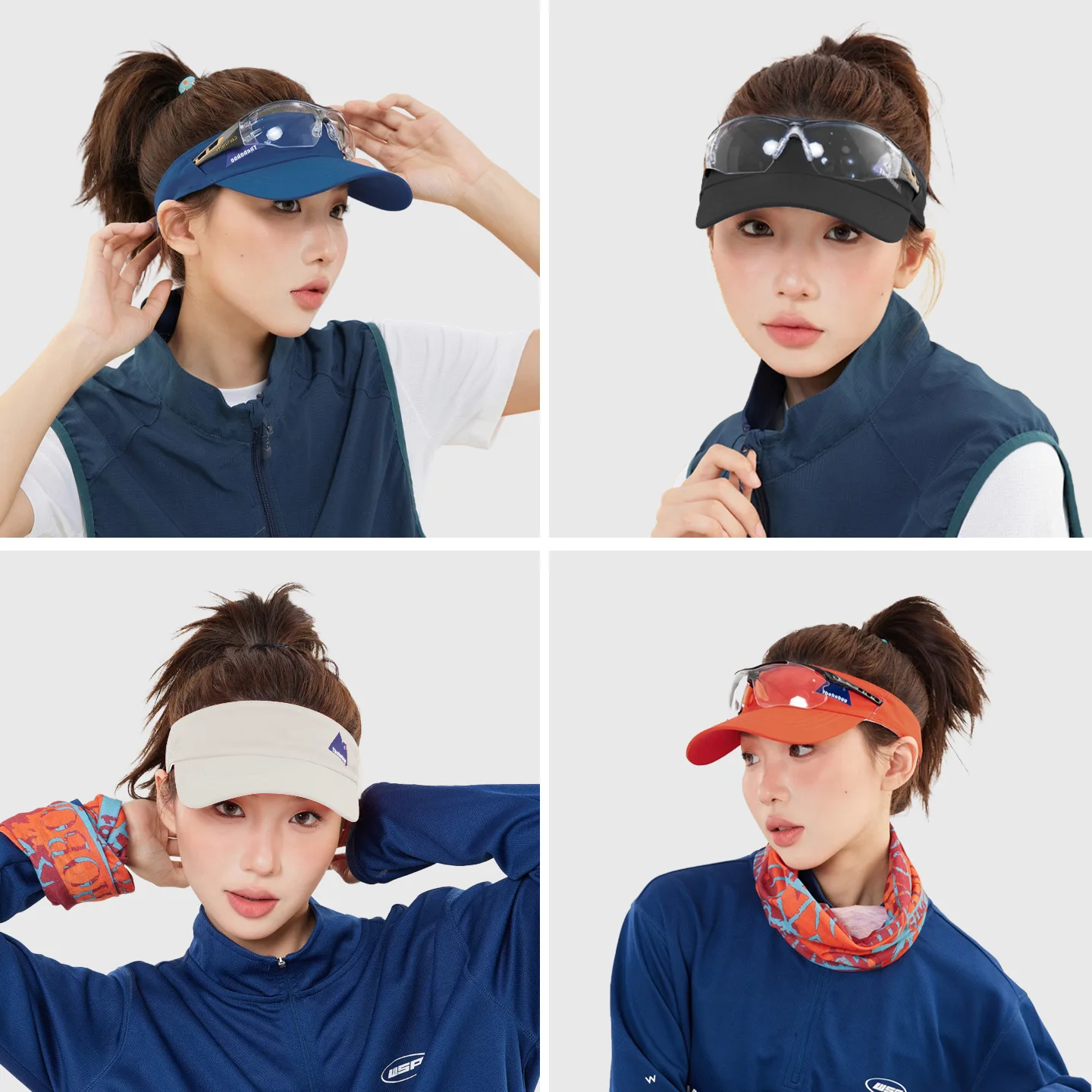 100% Cotton Adjustable Uv Protection Sun Visor Hat Breathable Unisex Sports Tennis Golf Running Hiking Outdoor Casual Empty Top