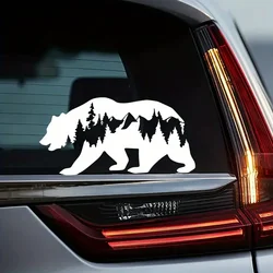 1pc New Car Stickers Snow Mountain And Bear Stickers Car Windows Decal Suitable For Cars SUV Trucks Notebook Computer Decorative