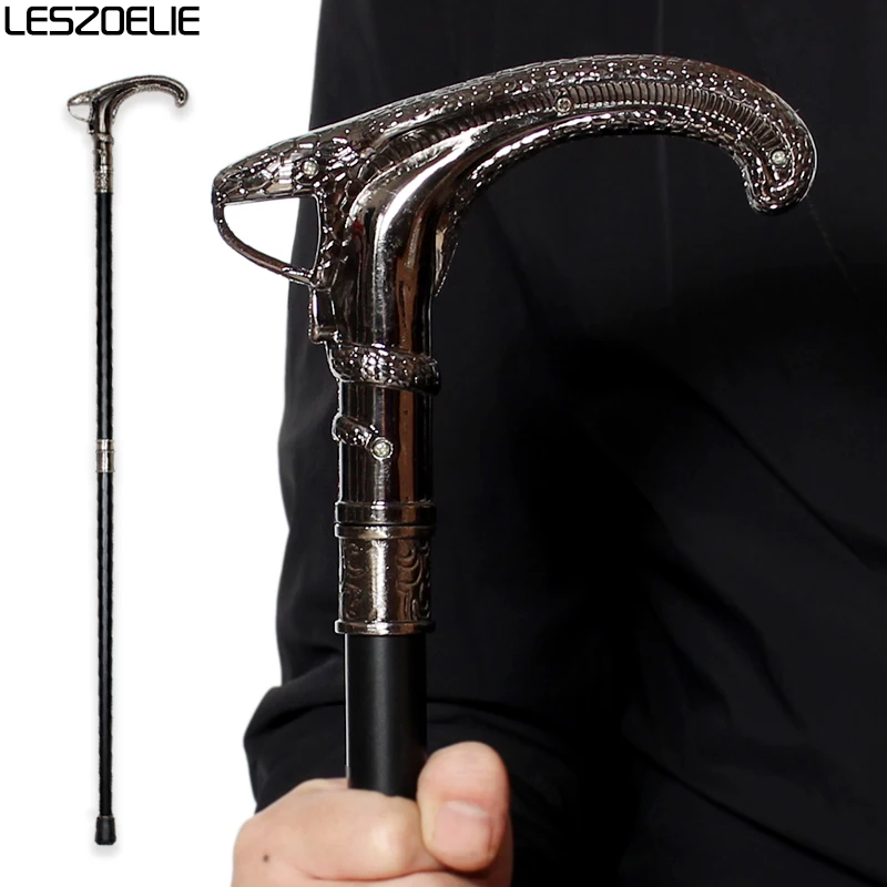 スネークヘッド高級ウォーキングステッキ男性用ファッション装飾ステッキ男ヴィンテージステッキパーティーアンティークスティックエレガントなハンドスティック