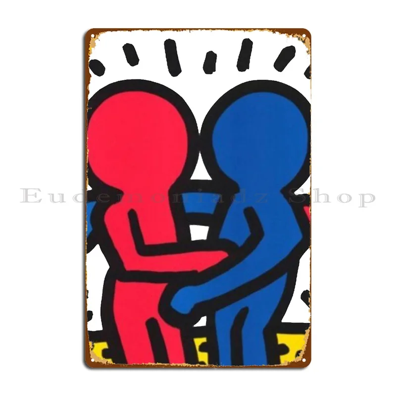 haring pop art Metal Plaque Wall Decor Pub Wall Plaque personalized Club Tin Sign Poster