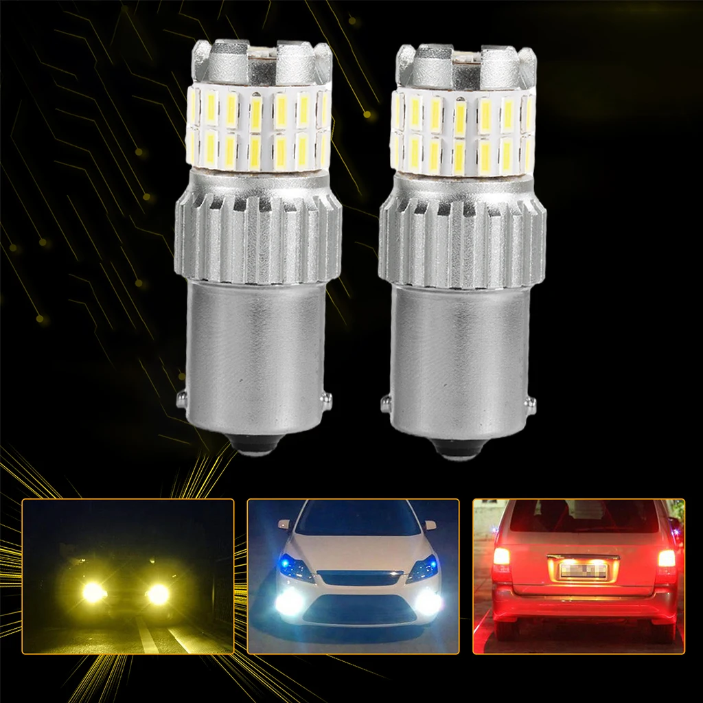 Set of 2 Car Blinking Backup Brake Stop Lights LED Turn Signal Lights Bulbs