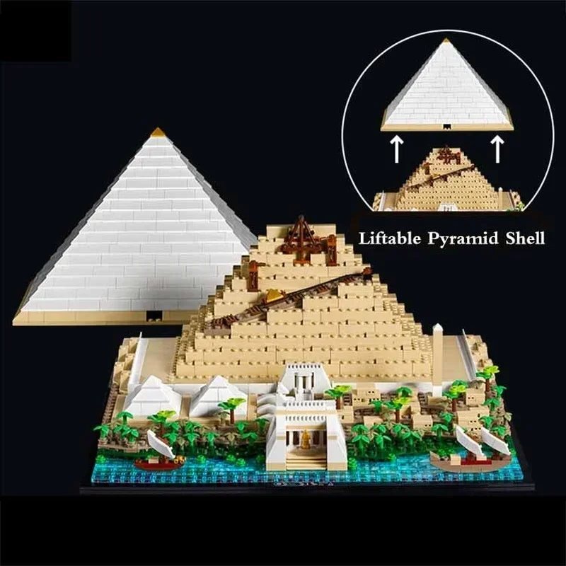 New The Great Pyramid of Giza Model City Architecture Street View Compatible 21058 Building Blocks Set Assembled Toys Diy Gifts