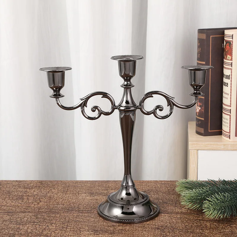 European candle table bronze household five-head romantic wax table ornament home model room hotel dining table decoration