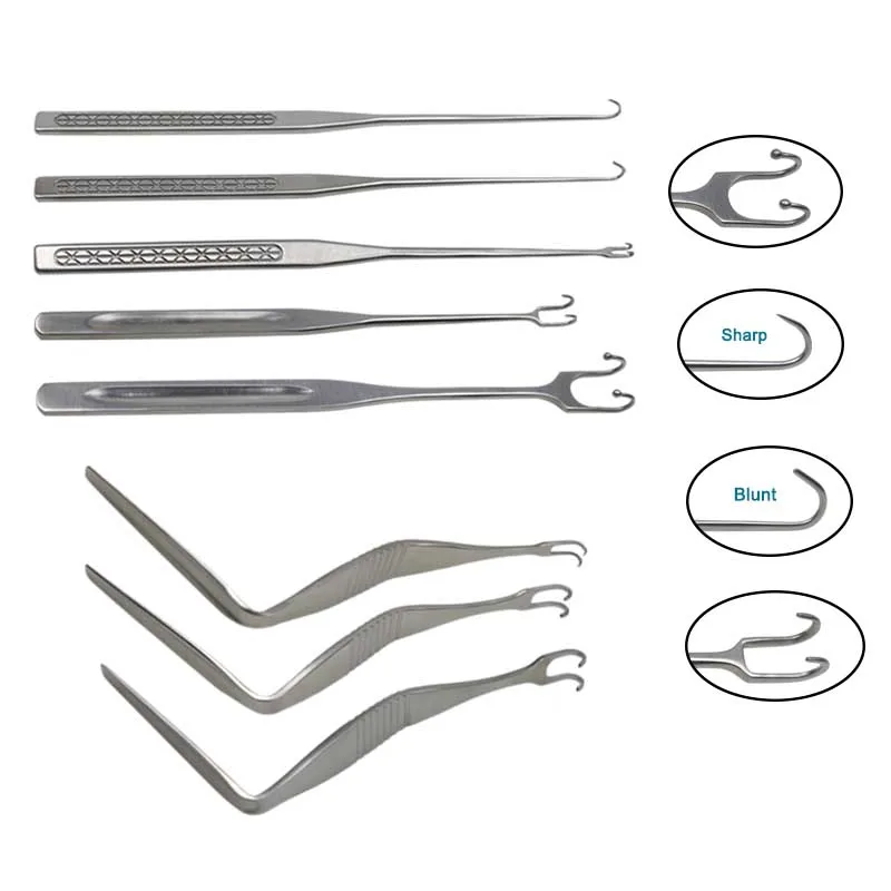 GREATLH Nose Shaping Pull Hook Nasal Cavity Pull Hook Rhinoplasty Instrument Stainless Steel Plastic Tool