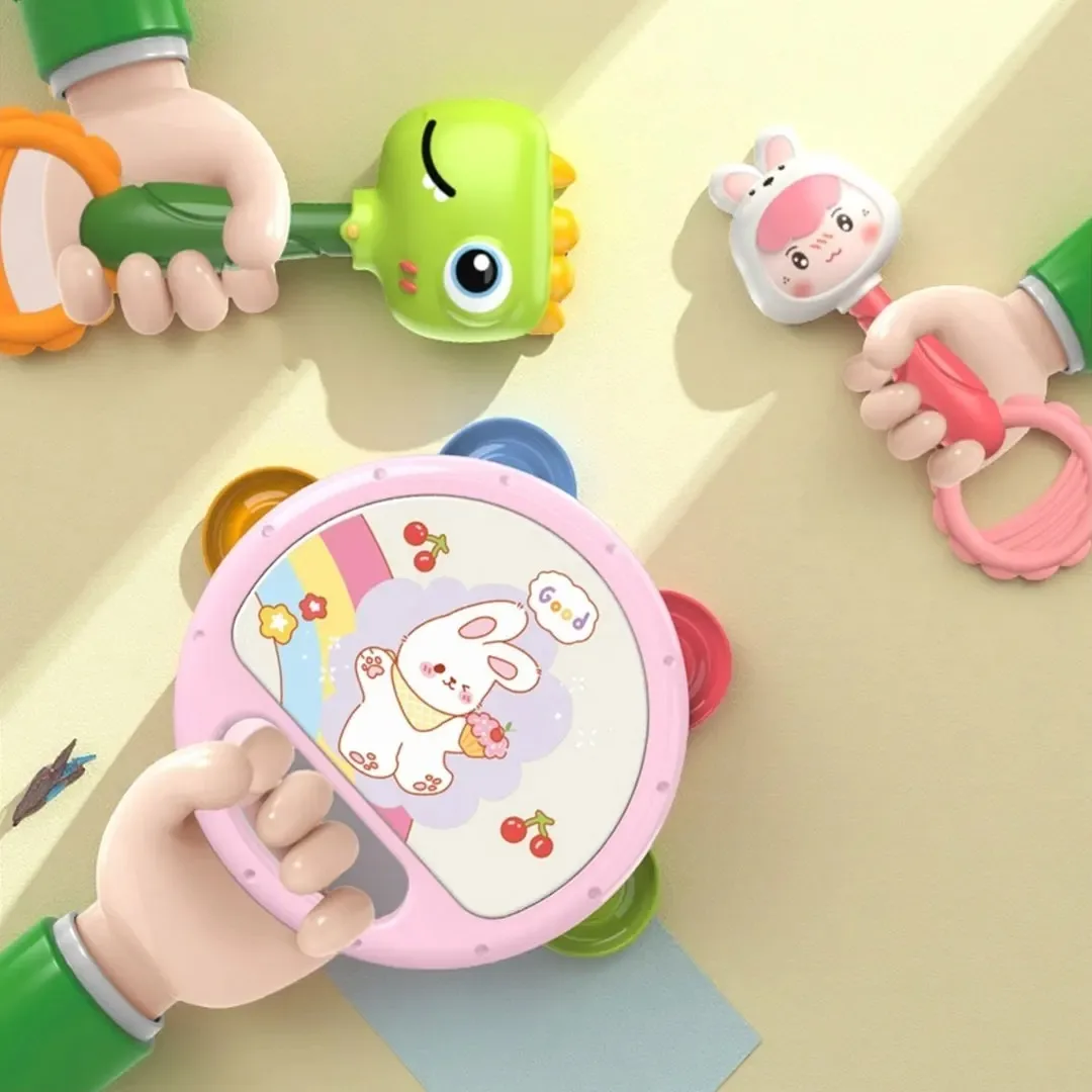Jouets pour bébés de 18 mois, Instruments de musique, hochet à tambour de musique Montessori, jeu éducatif précoce pour enfants, 2/1 pièces, pour garçons et filles