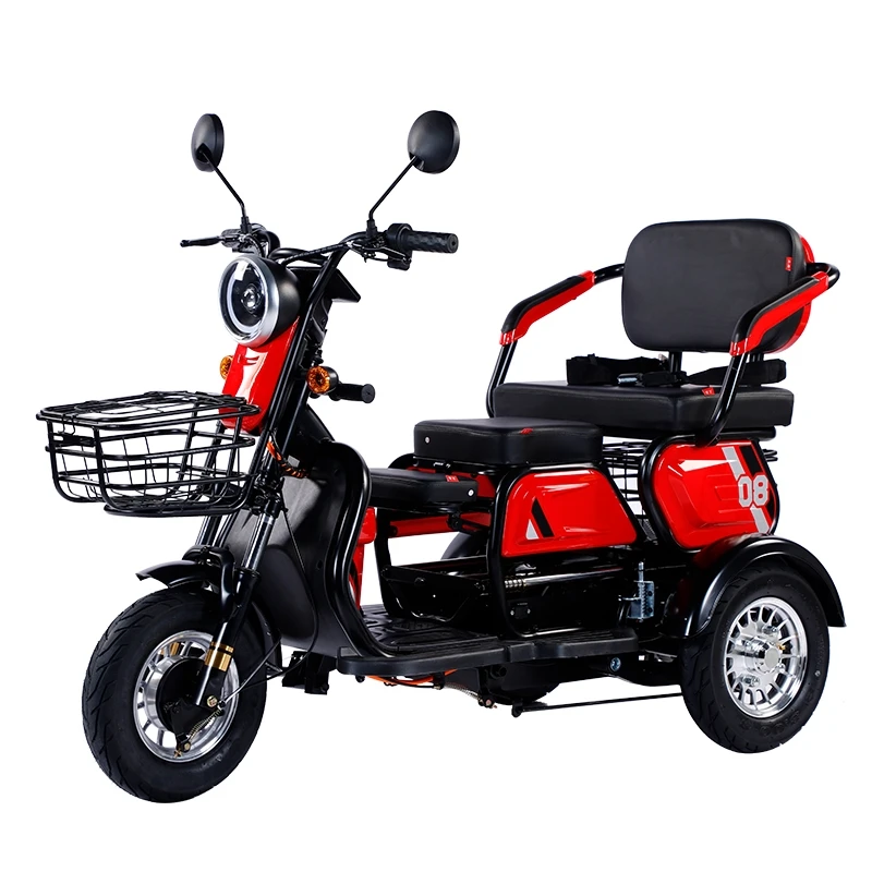 600 W Brushless Folding Electric Three-wheeler Elderly Mobility . Pick Up and Dropoff Children Tricycle