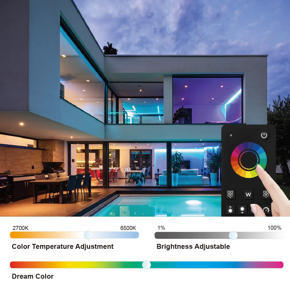 tuya smart life home 5v12v 24v max15a dimmer cct rgb led light strip bluetooth wifi zigbee controller xiaomi alexa button switch