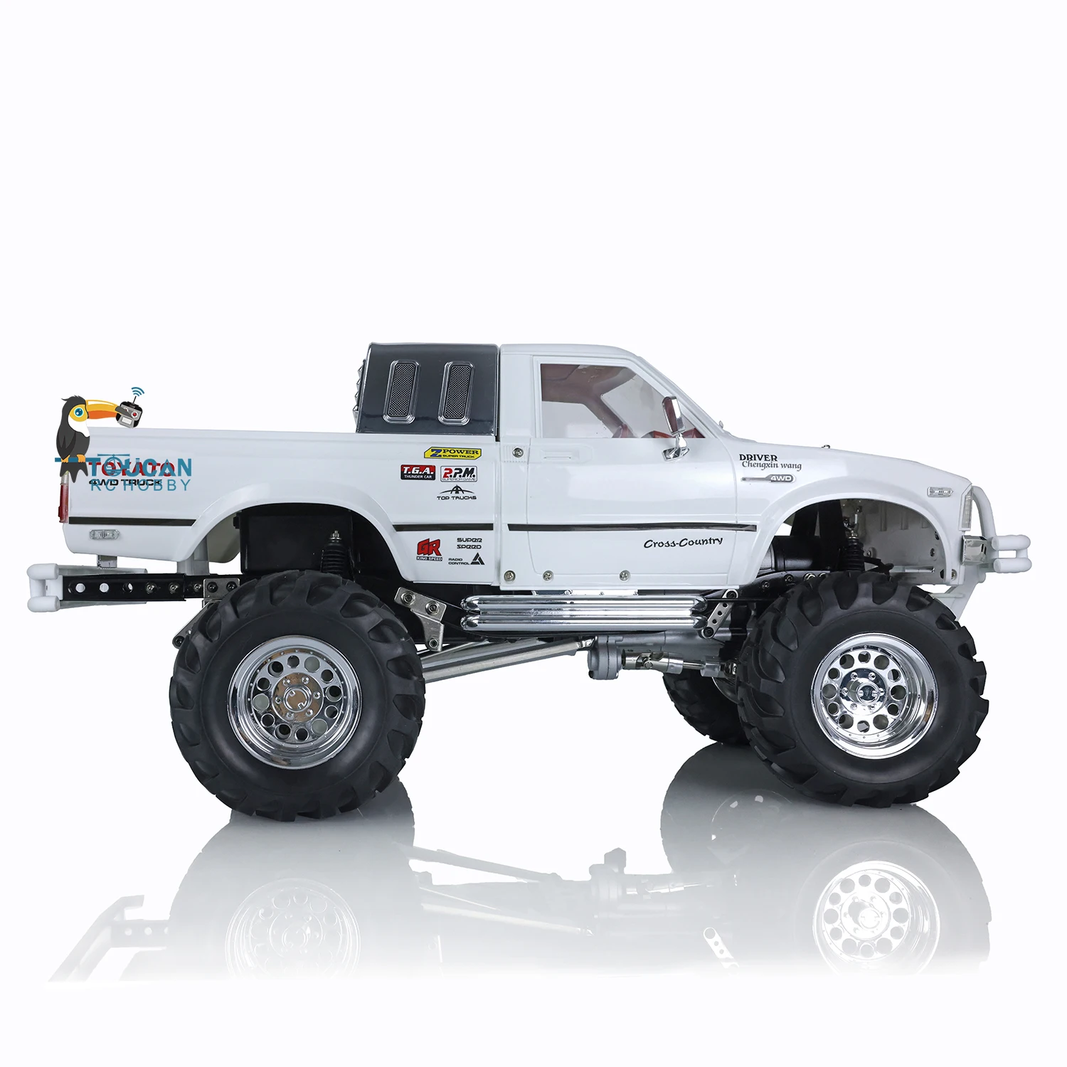 HG 1/10 RC White Pickup 4*4 P407 Rally Car Racing Crawler Truck 2.4G RTR Motor Model Outdoor Toys for Boys Gift TH04710-SMT6