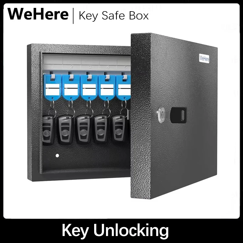 16 Key Cabinet Organizer, Key Safe Box, Key Safe Security Storage Lockbox Holder for Valets, Car and House Keys, Key Keeper Box