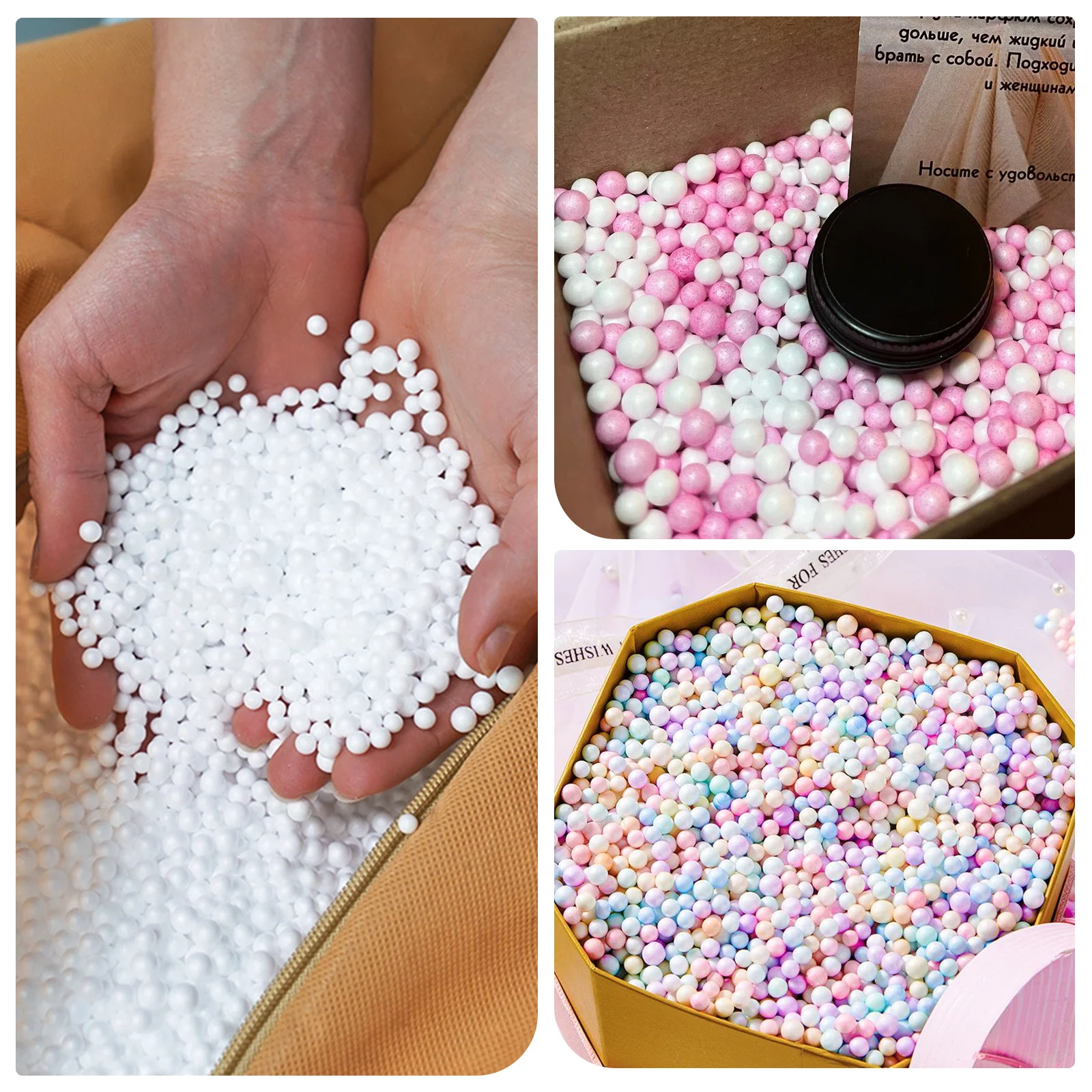 60000 Uds bolas de espuma artesanales blancas gránulos de luz pequeños de 2,5-3,5mm para proyectos de arte DIY actividades infantiles rellenos de cuencos decorativos