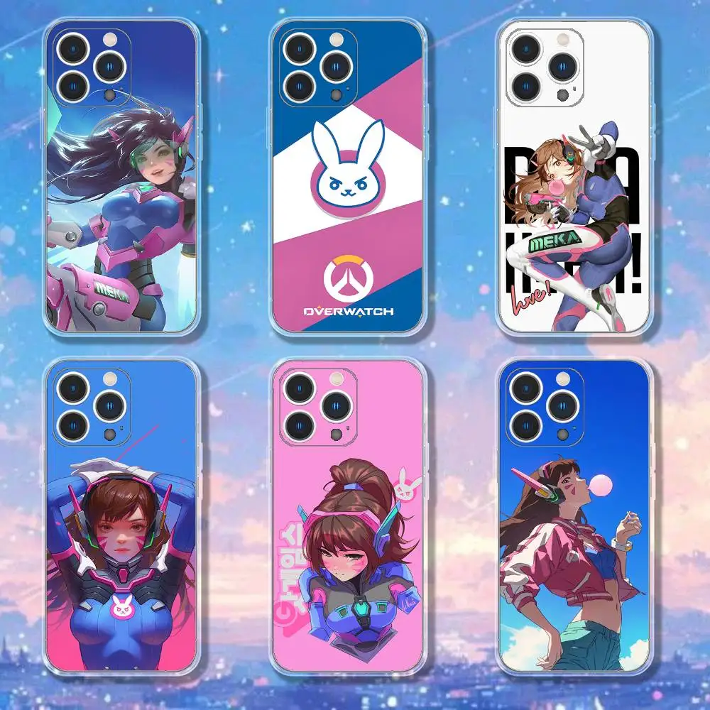 

O-Overwatch D Va Phone Case For iPhone 17,16,15,14,13,12,11 Pro,Max,Plus,X,XS,XR,SE4,E Mini Transparent Soft Cover