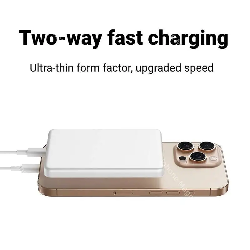 أفضل بنك طاقة لاسلكي مغناطيسي بقدرة 50000 مللي أمبير في الساعة في الهواء الطلق في حالات الطوارئ بنك طاقة صغير لسلسلة iPhone 12-16 شحن سريع مع النوع C