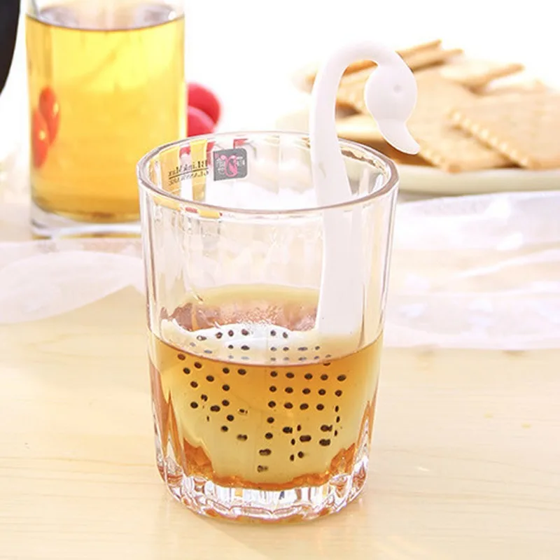 新しいミニ白鳥茶ストレーナー茶漏れ茶ストレーナー茶醸造機白鳥ティースプーン茶注入器キッチンアクセサリー