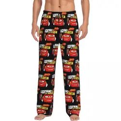 Custom Cars Lightning Mcqueen Pajama Pants Sleepwear for Men Elastic Waistband Sleep Lounge Bottoms with Pockets