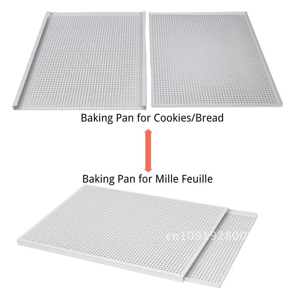 

Puff Pastry Baking Tray Mille Feuille Dish Pastry molds Baking Pan Bread Hole Tray Perforated Baking Rectangular With Oven Pan