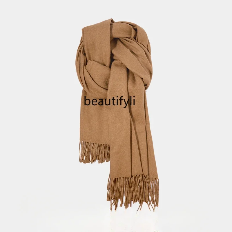 

Solid color scarf women's winter warm shawl versatile gray men's scarf couple gift box for boyfriend autumn and winter