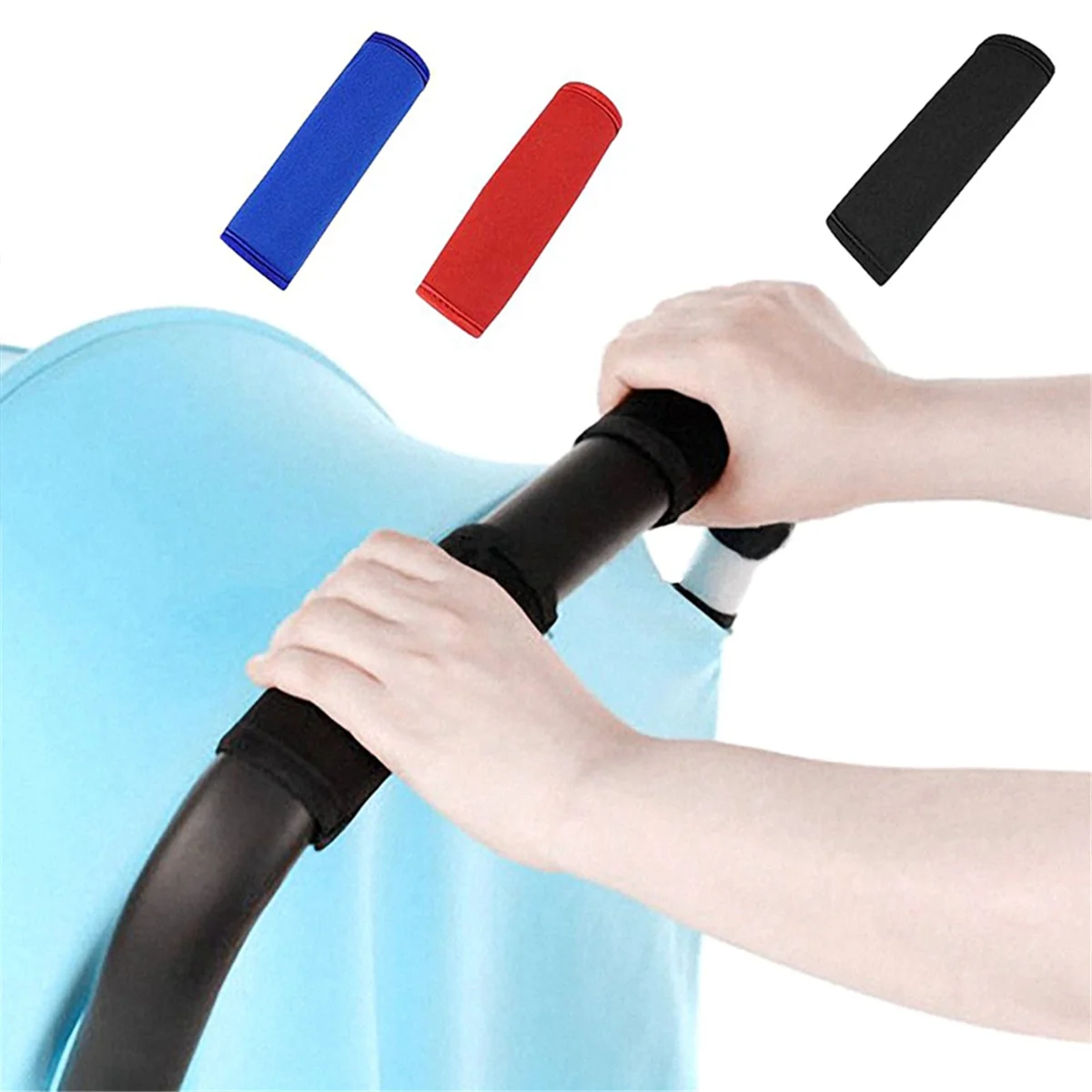 N18R 6pcs Travel Luggage Tags Handle Covers and Thickened Handle Covers for Strollers Blue