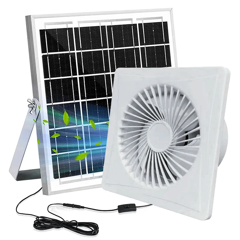 Solar Exhaust Fan for Ventilation, Household Greenhouse, Chicken Coop, Pet House, Shed