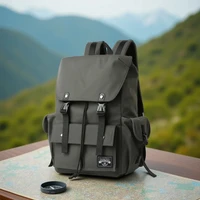 Mochila impermeable de gran capacidad con cordón para hombre, morral escolar Oxford duradero para viajes, estudiantes universitarios, portátil