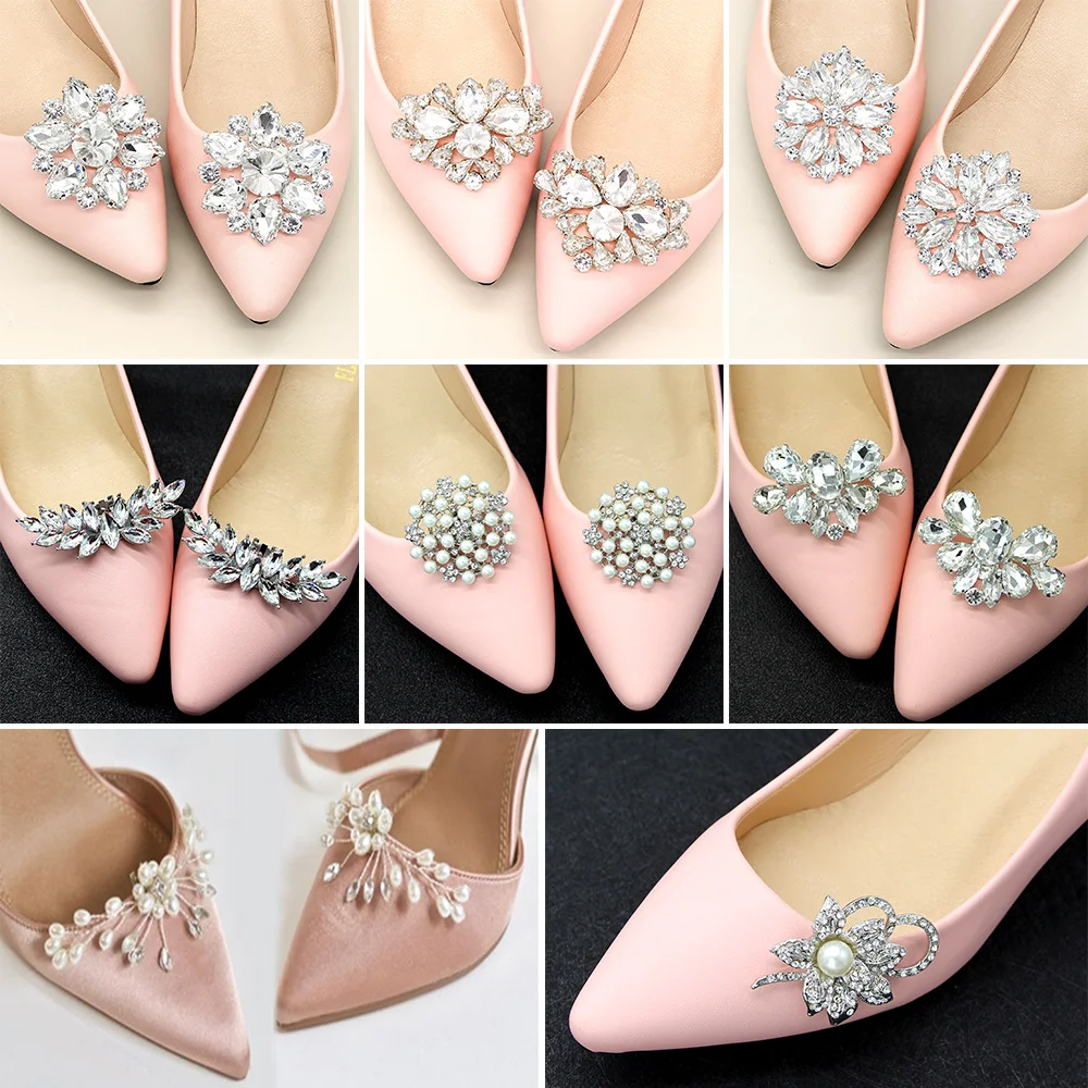 1PC Lady Shoe Clip Wedding Shoes High Heel Women Bride Decoration Rhinestone Shiny Decorative Clips Charm Buckle