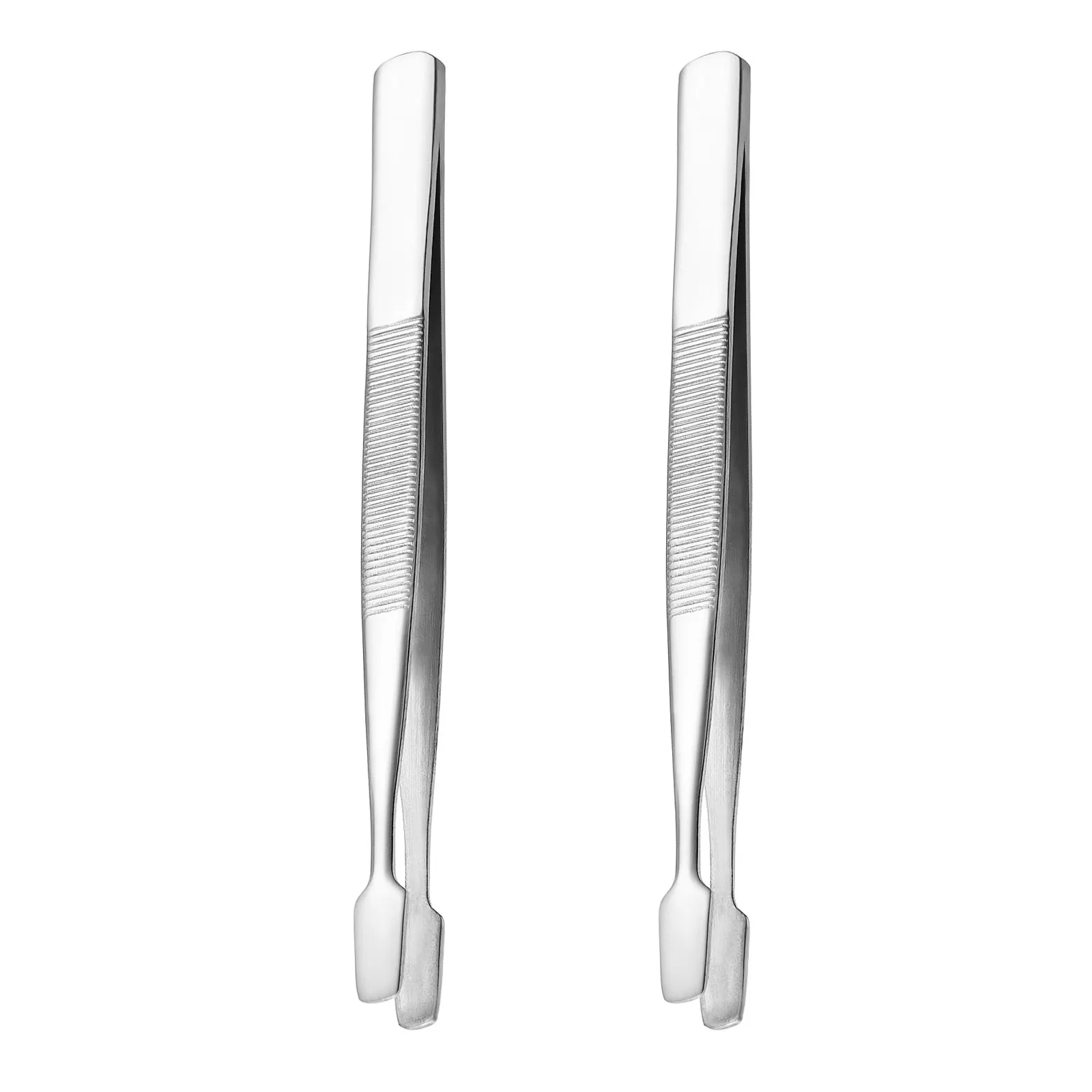 2Pcs Stamp Collector Tweezers Nickel Plated Steel 114Mm Philately Tool for Stamps Beads Micro Objects Precision Handling - view 4