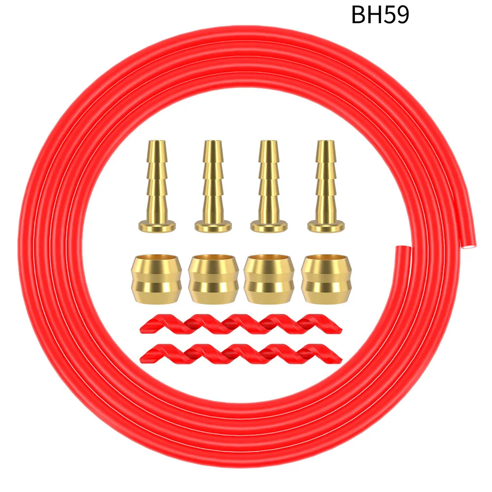 1 Juego de fundas protectoras para manguera de freno, agujas de aceite, aceitunas para Shimano BH59 BH90, piezas de repuesto para bicicleta, manguera de freno de disco hidráulico