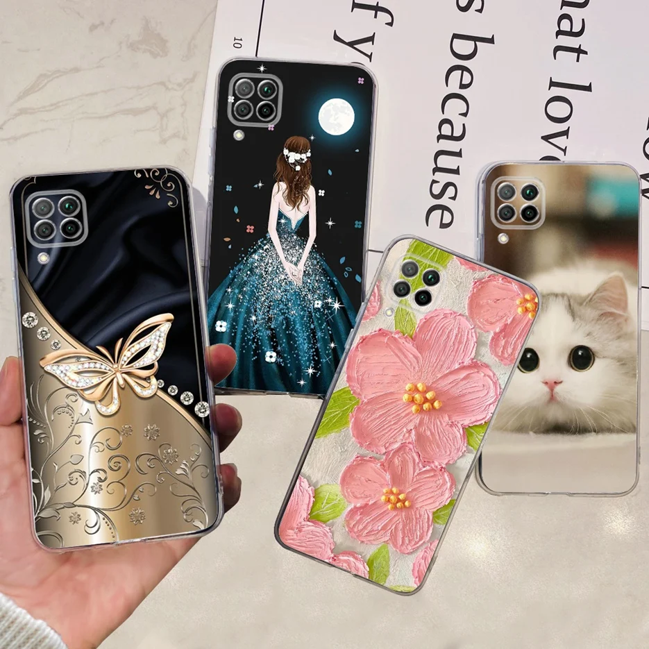 For Huawei P40 Lite Case Huawei Nova 7i Cute Painted Cover Clear Silicone Phone Case For Huawei Nova 7i P40Lite Fundas Soft Bags view 2