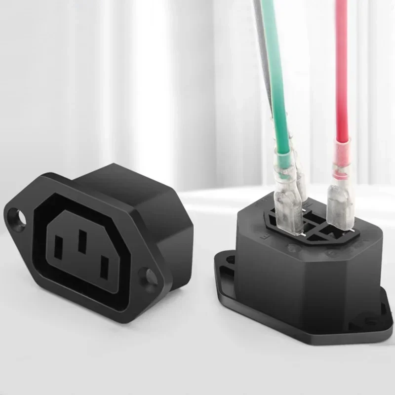 AC-04F Receptacle AC 250V10A Cable Wire Connector IEC 320 C14 Female AC Power Plug Inlet Socket Jack AC-06 Connector
