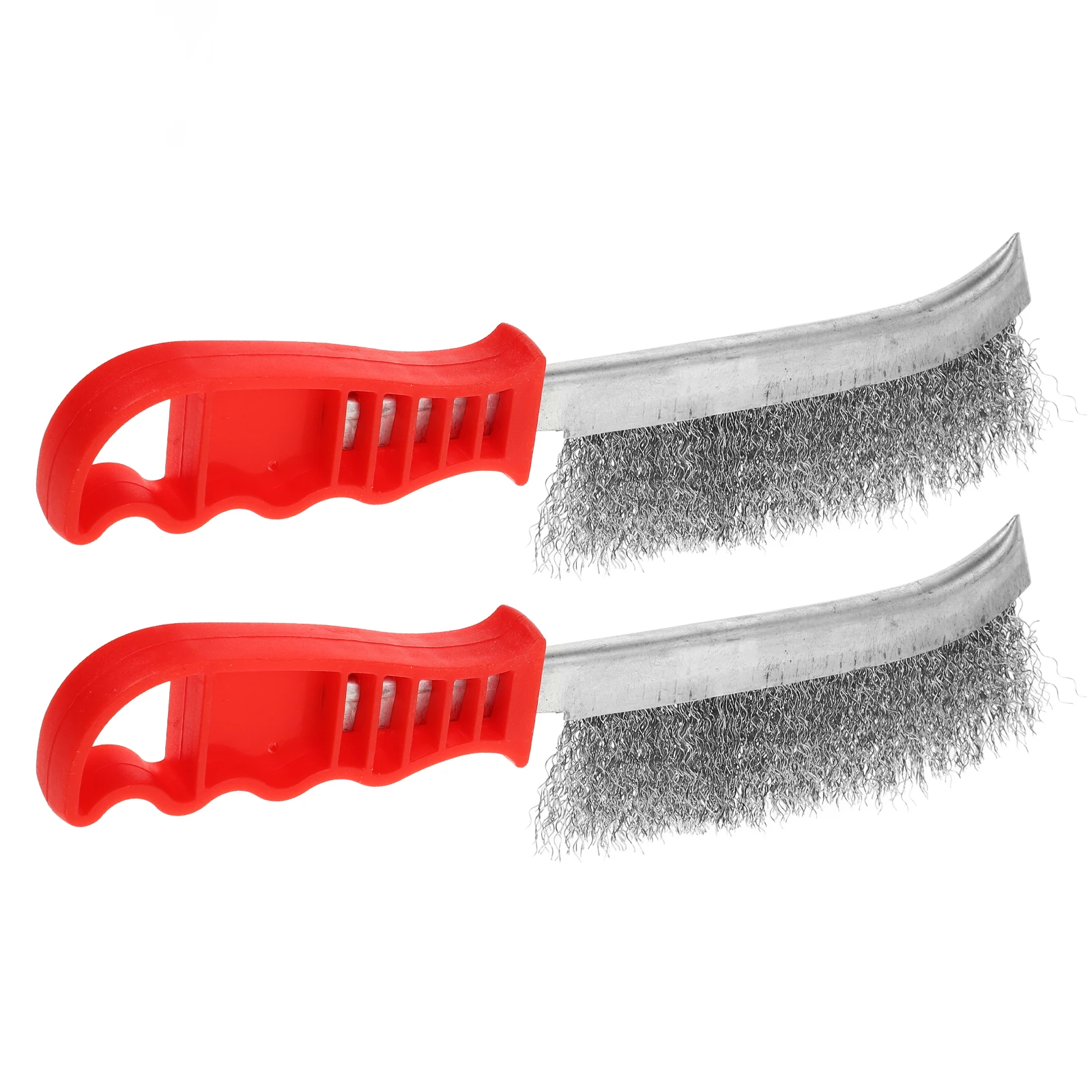 

2 pcs Rust Brush Steel Wire Cleaning Tool Non-slip Handle for BBQ Grilling Kitchen Deburring Smoothing Metal Edges Wire Brushes