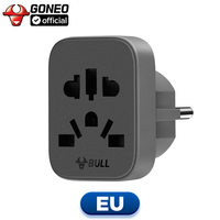 GONEO Safety EU/UK Standard Adapter with EU US UK AU Socket for International Travel, Home Appliances, Business and Study