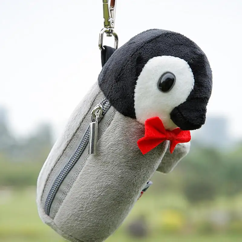 Golf Ball Bag Pouch Penguin Shape Zippered Valuables Bag Mini Golf Tee Pouch Bag Portable Golf Bag Organizer Valuables Holder