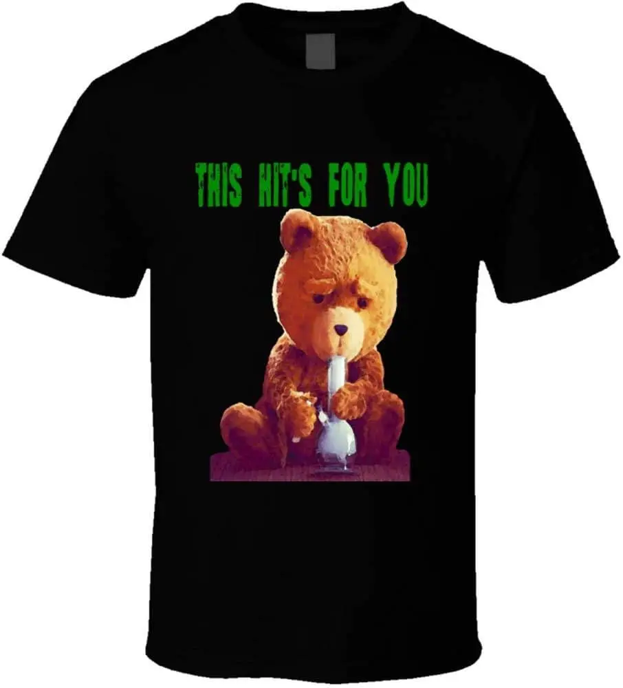 Ted The Talking Bear Smoking Bong Wahlberg Movie Fan t-Shirt Black New Fashion Top Tees