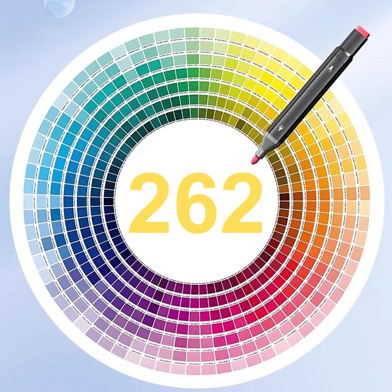 24-268 علامات ملونة، مزدوجة الأطراف وسريعة الجفاف، مجموعة التصميم والرسم، للتلوين الهزلي، هدايا العيد، قاعدة الزيت #2