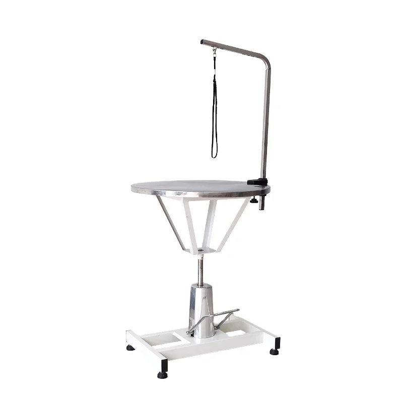 Stainless Steel Round Table Hydraulic Lifting Pet Grooming Tables Puppy Grooming for Sale Pet Supplies Cat Beauty Table