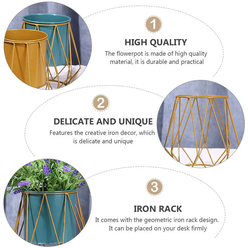 1Pcs Nordic Style Flowerpot Creative Geometric Flower Pot Decorative Plant Container Succulent Pot Desk Decor Flowerpot