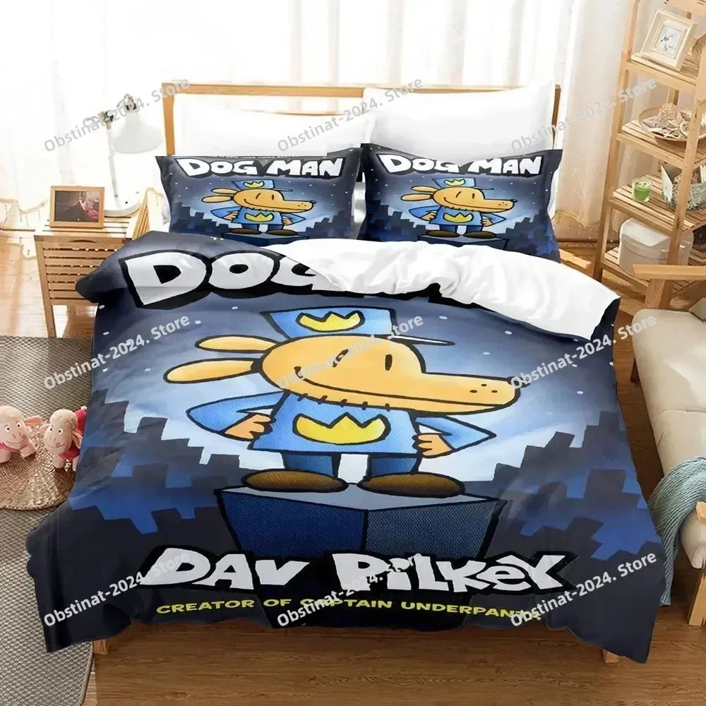 3D Print Dog Man Bedding Set Printed With Pillowcase Bed Duvet Cover Soft Single Double Queen Super King Size For Kids Adult