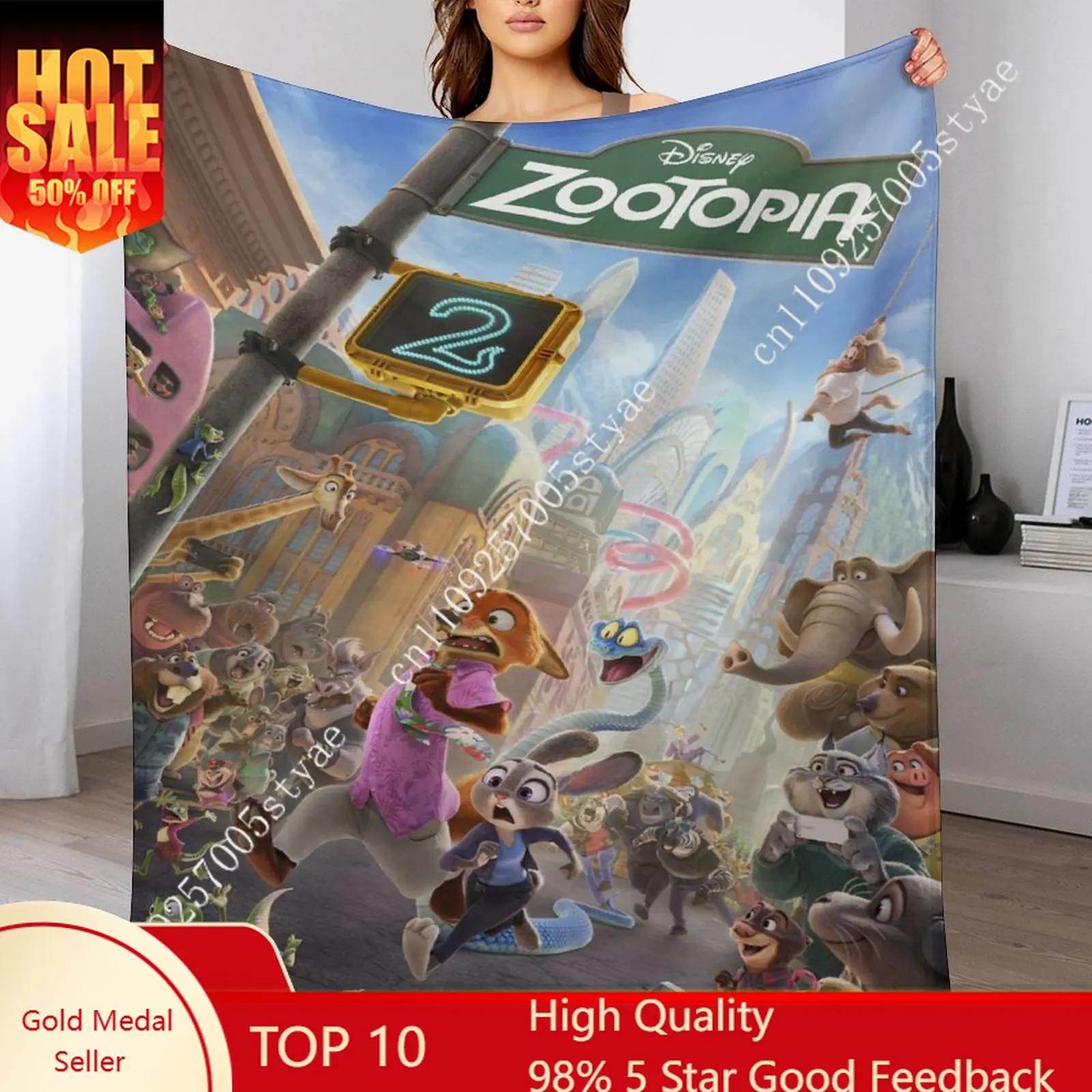 

Zootopia 2 Blankets Disney 2025 Cartoon Plush Blanket Soft Indoor Decoration Adult Child Holiday Party Gifts Warm Custom Quilt