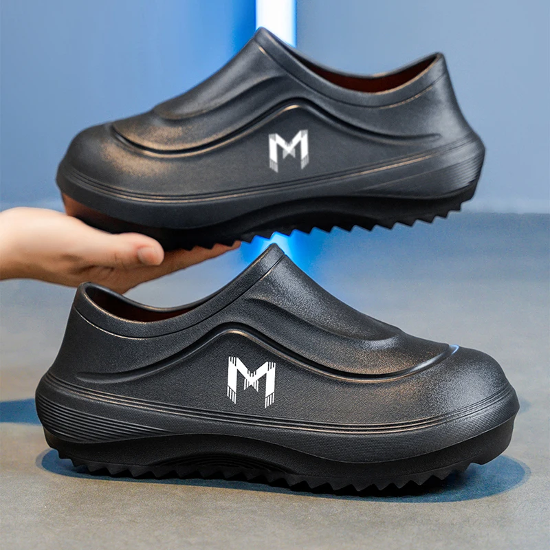 Outdoor EVA Men Casual Shoes WaterProof Oil-proof Man Chef Shoes Comfortable Nurse Shoes Lightweight Sandals Anti Slip Loafers