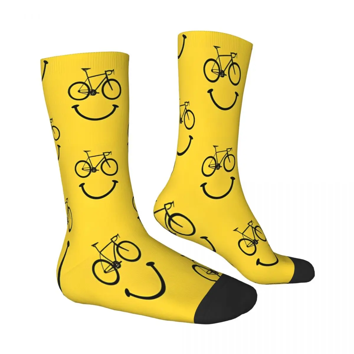 Bicycle Smile Face Bike Socks Male Mens Women Winter Stockings Hip Hop